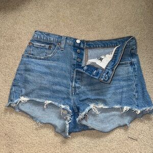Women's Levi 501 Blue Denim Shorts